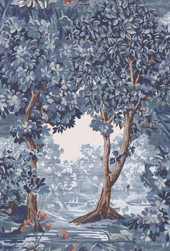 Vliesová tapeta na zeď, modrá, stromy, 127902, Arboretum, Graham Brown Premium