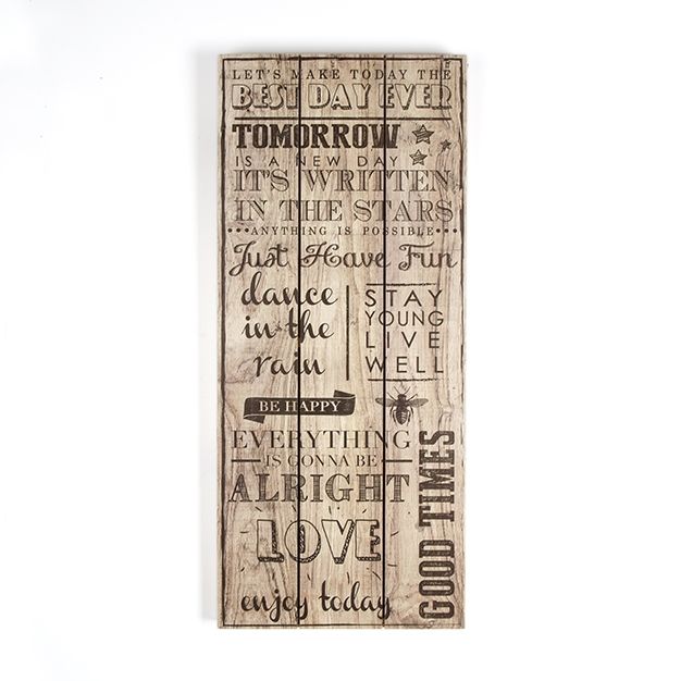Dřevotisk 102502, Best Day Ever Print On Wood, Wall Art