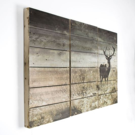3-dílný dřevotisk 102501, Highland Stag, Wall Art, Graham Brown