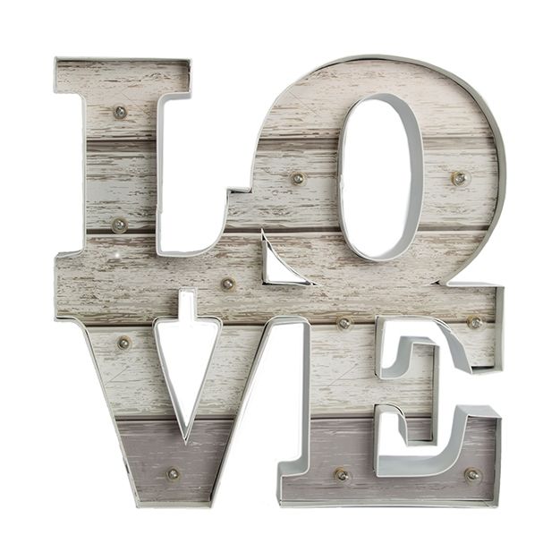 Osvětlená dekorace 100067, Lit Love Metal Art, Wall Art, Graham Brown