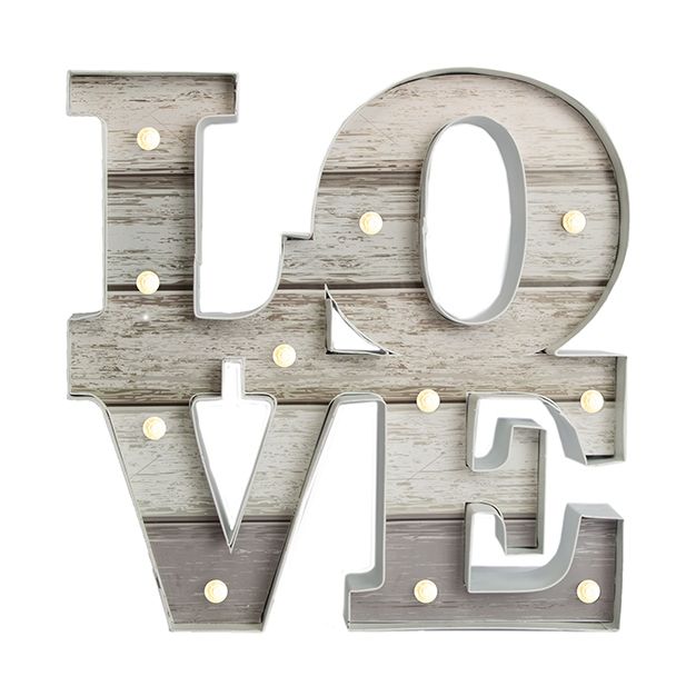 Osvětlená dekorace 100067, Lit Love Metal Art, Wall Art, Graham Brown