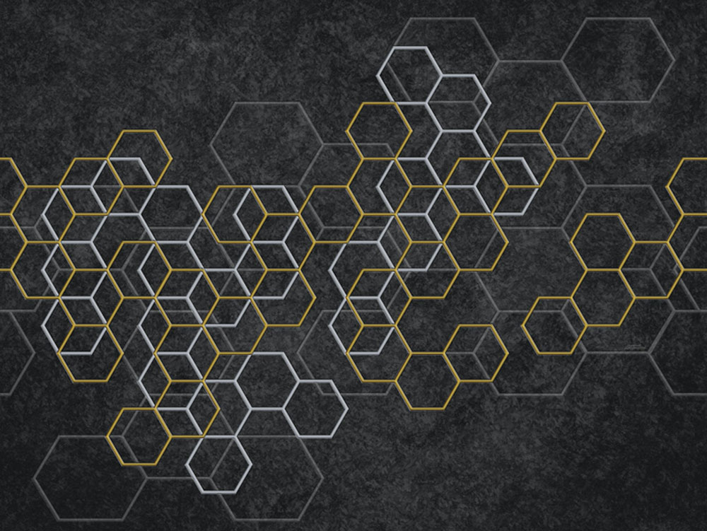 Luxusní geometrická obrazová tapeta s hexagony Z90070, 330 x 300 cm, Automobili Lamborghini 2, Zambaiti Parati