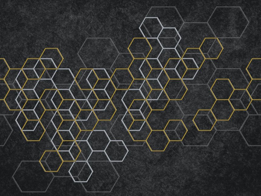 Luxusní geometrická obrazová tapeta s hexagony Z90070, 330 x 300 cm, Automobili Lamborghini 2, Zambaiti Parati