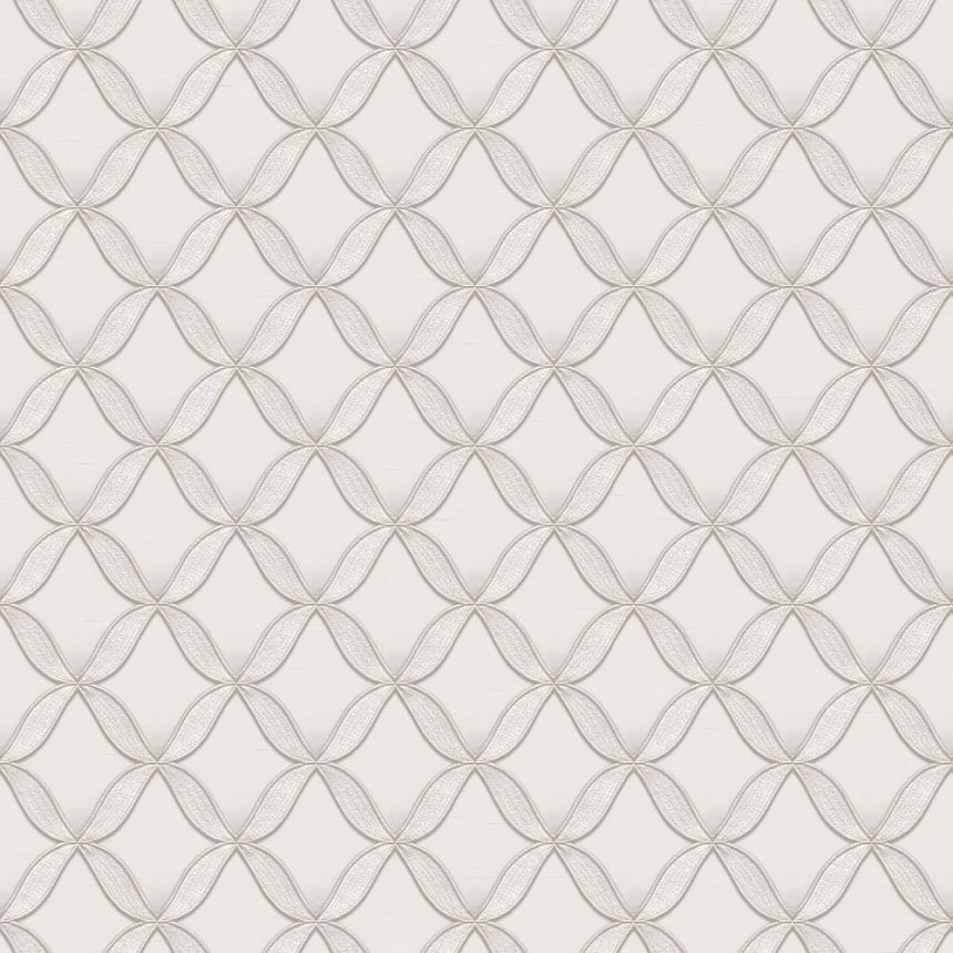 Geometrická vliesová  tapeta na zeď, šedá, imitace látky, FT221221, Best Sellers, Design ID