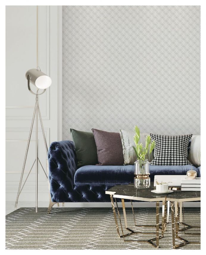 Geometrická vliesová  tapeta na zeď, šedá, imitace látky, FT221221, Best Sellers, Design ID