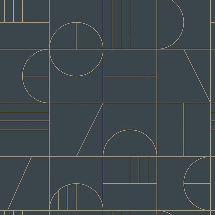 Modrá vliesová tapeta na zeď, geometrický vzor 139210, Art Deco, Est