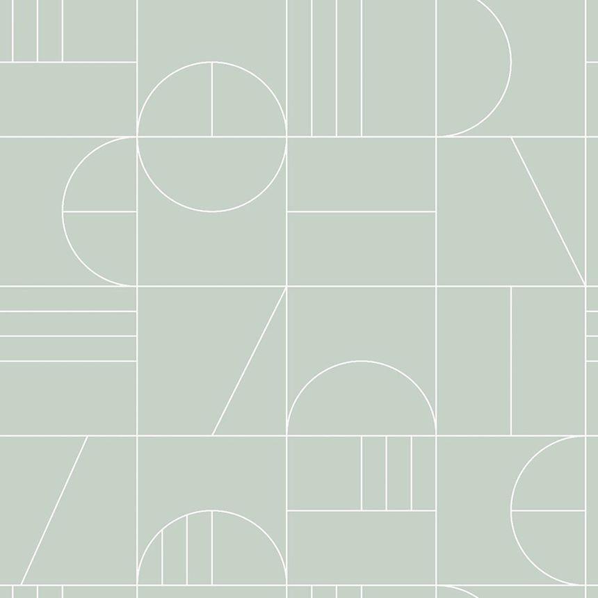 Zelená vliesová tapeta na zeď, geometrický vzor 139209, Art Deco, Est