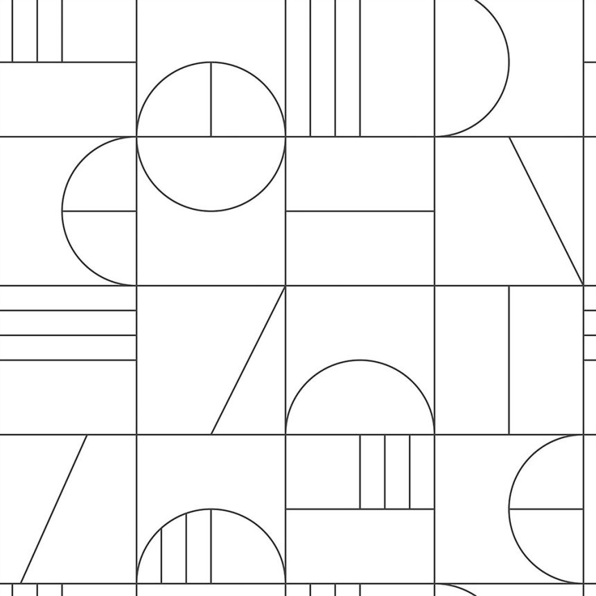 Bílo-černá geometrická vliesová tapeta 139142, Black & White, Esta