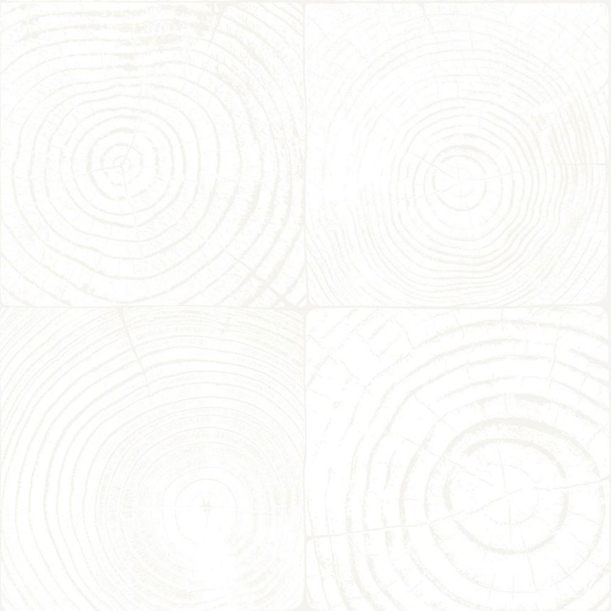 Vliesová tapeta bílá, imitace dřeva s letokruhy 347543, Matières - Wood, Origin