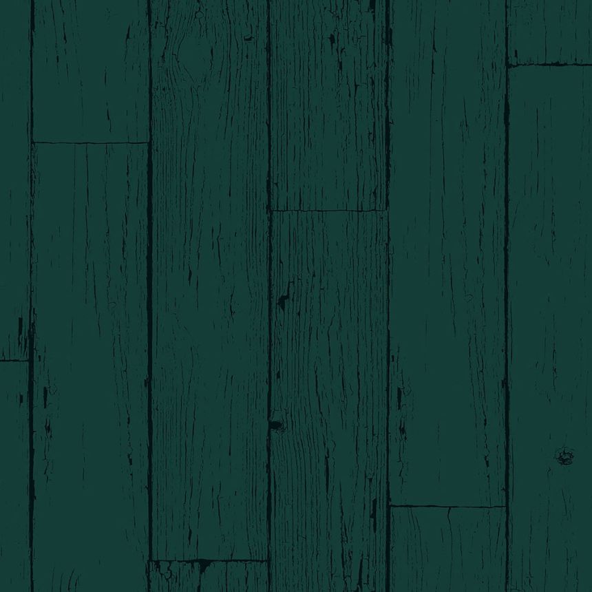 Zeleno-černá vliesová tapeta imitace dřeva, palubek 347536, Matières - Wood, Origin
