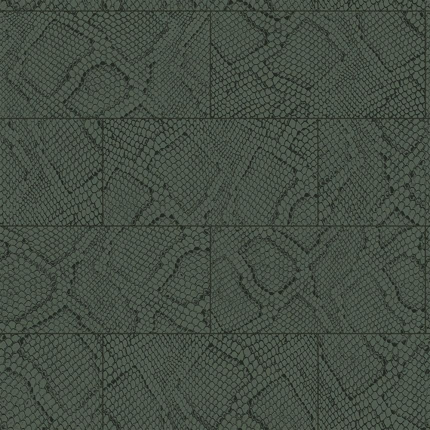 Tmavě zelená vliesová tapeta na zeď, vzor hadí kůže 347789, Luxury Skins, Origin