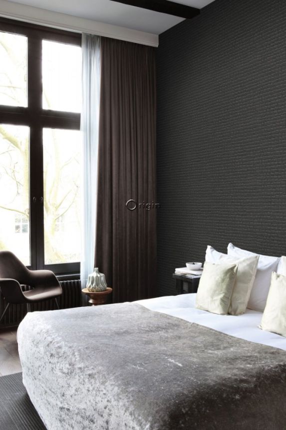 Vliesová tapeta černá, imitace krokodýlí kůže 347783, Luxury Skins, Origin