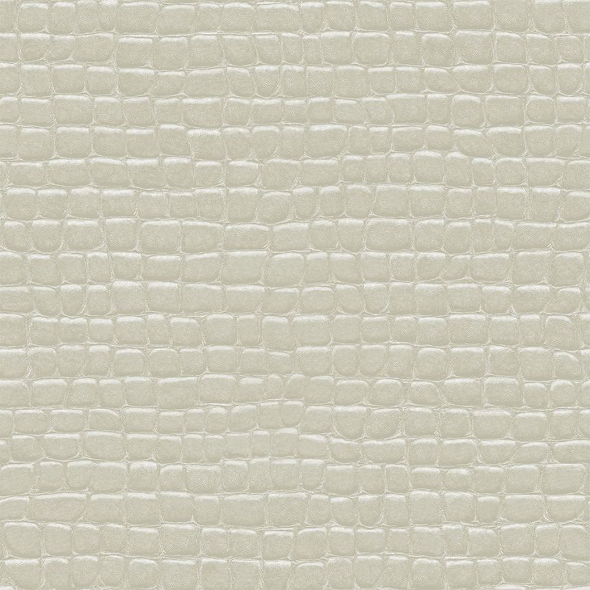 Šedobéžová vliesová tapeta, imitace krokodýlí kůže 347777, Luxury Skins, Origin