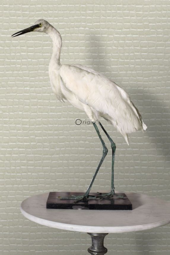 Šedobéžová vliesová tapeta, imitace krokodýlí kůže 347777, Luxury Skins, Origin