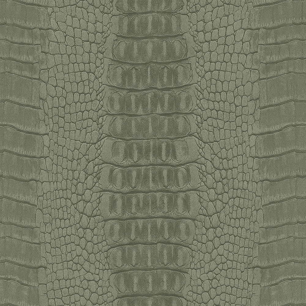 Khaki vliesová tapeta na zeď, imitace krokodýlí kůže 347773, Luxury Skins, Origin