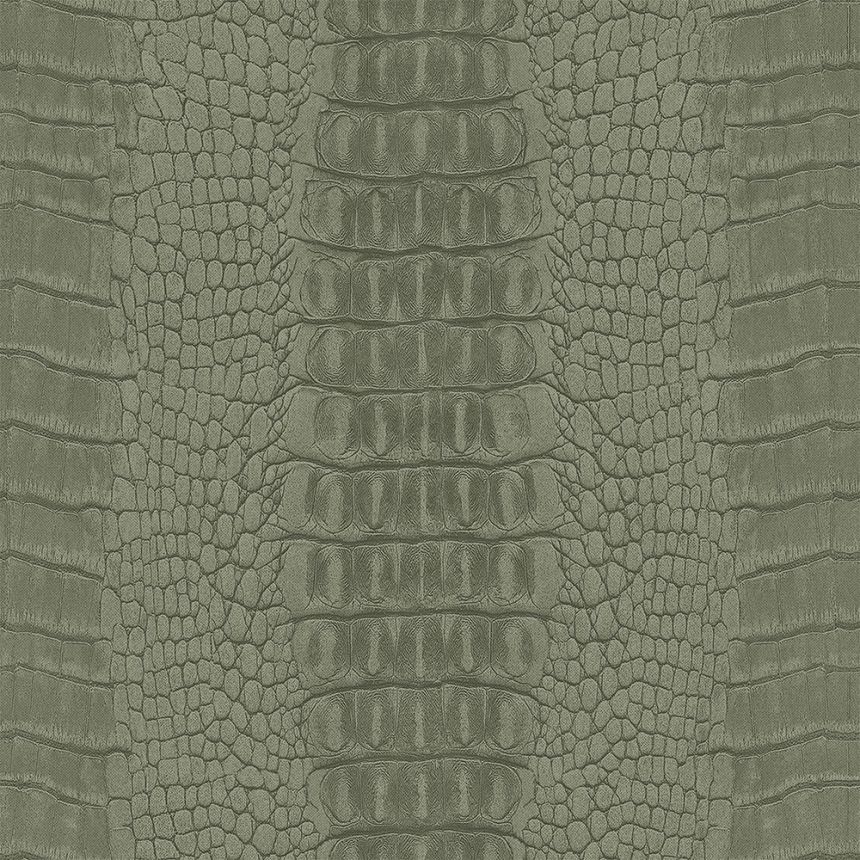 Khaki vliesová tapeta na zeď, imitace krokodýlí kůže 347773, Luxury Skins, Origin