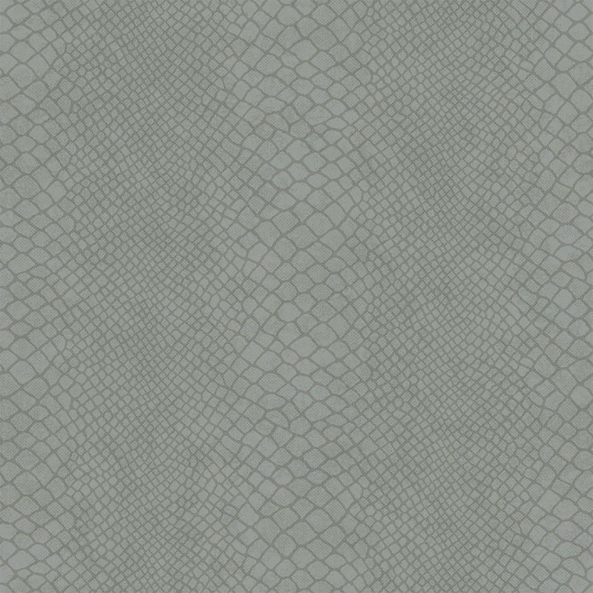 Šedozelená vliesová tapeta, imitace hadí kůže 347769, Luxury Skins, Origin