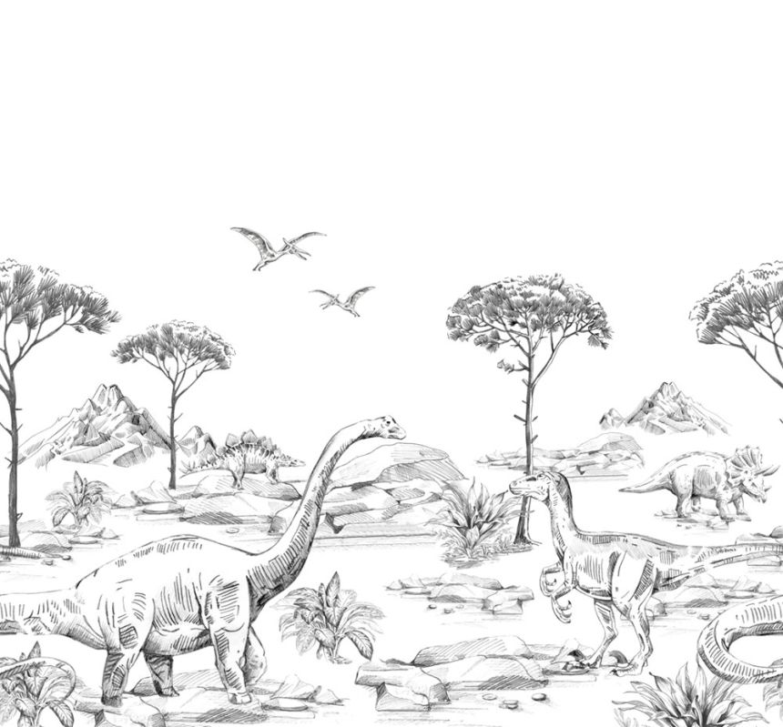 Vliesová obrazová tapeta Dinosauři 159063, 300 x 279 cm, Forest Friends, Esta