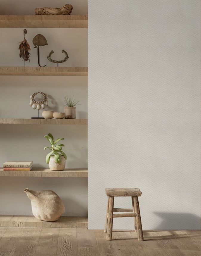 Geometrická béžovo-zlatá vliesová tapeta na zeď EE2102, Elementum, Grandeco