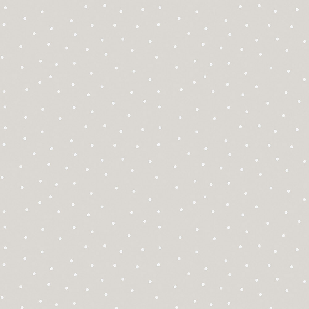 Papírová tapeta na zeď šedá, bílé puntíky 459-3, Pippo, ICH Wallcoverings