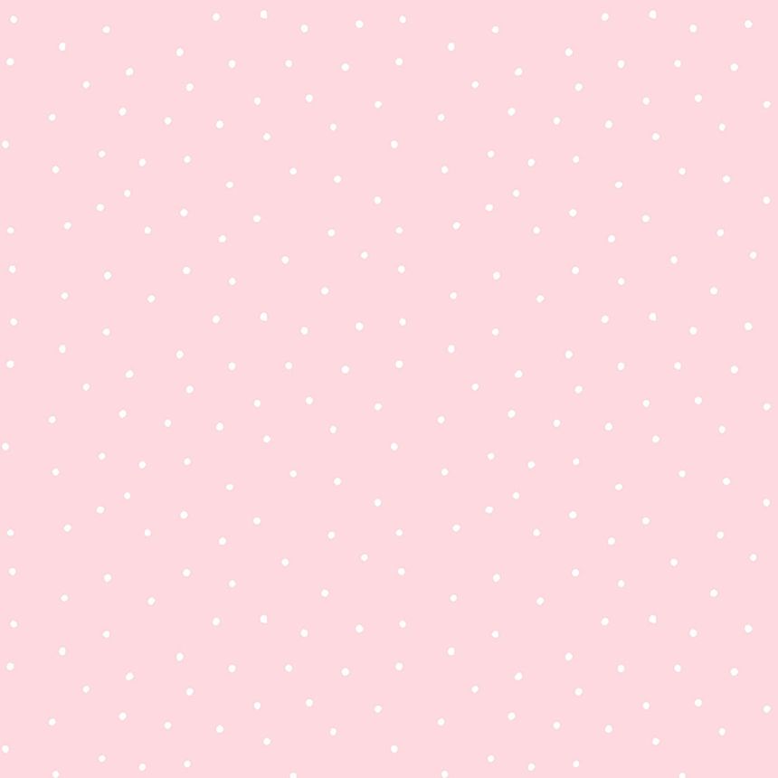 Růžová papírová tapeta na zeď, bílé puntíky 459-2, Pippo, ICH Wallcoverings