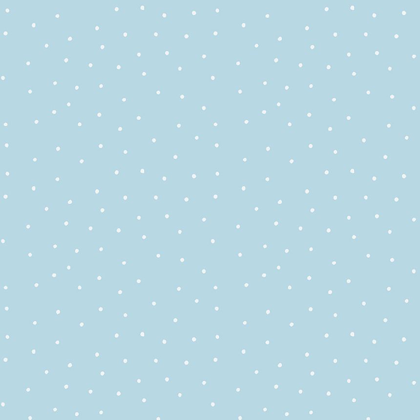 Modrá papírová tapeta s puntíky 459-1, Pippo, ICH Wallcoverings