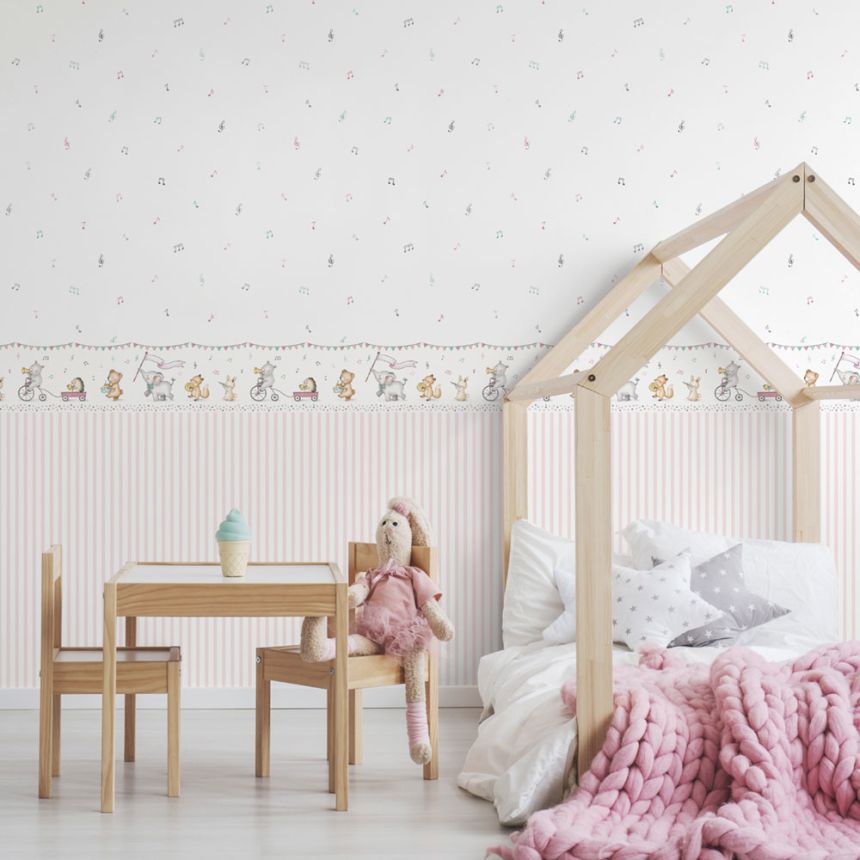 Papírová dětská tapeta s notami 451-1, Pippo, ICH Wallcoverings
