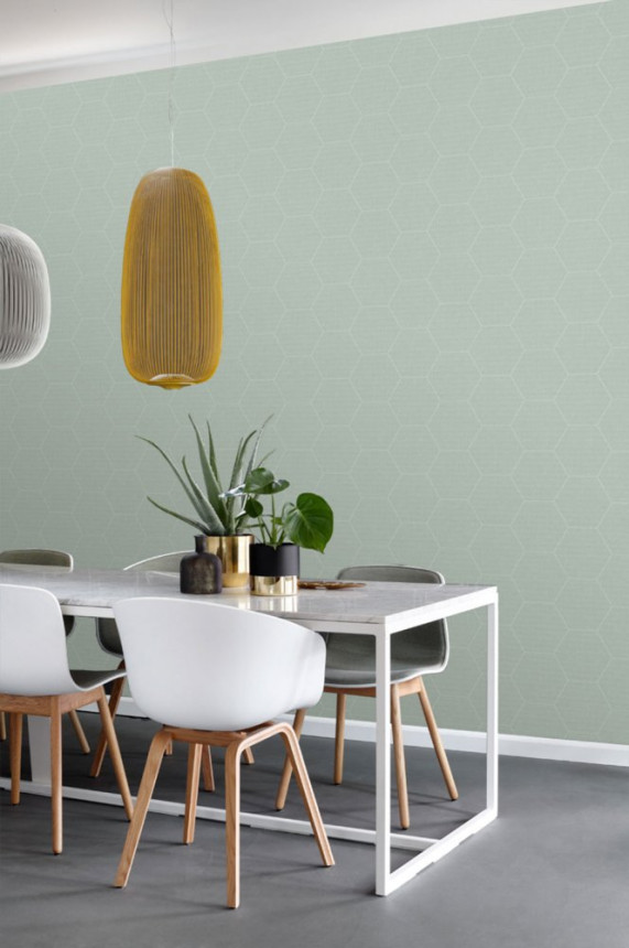 Geometrická vliesová tapeta s hexagony 148750, Blush, Esta Home