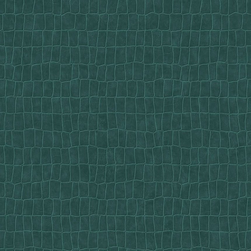 Vliesová zelená tapeta na zeď- imitace kůže 139188, Paradise, Esta Home