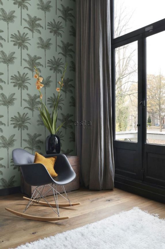 Vliesová tapeta na zeď zelená s palmami 139165, Paradise, Esta Home