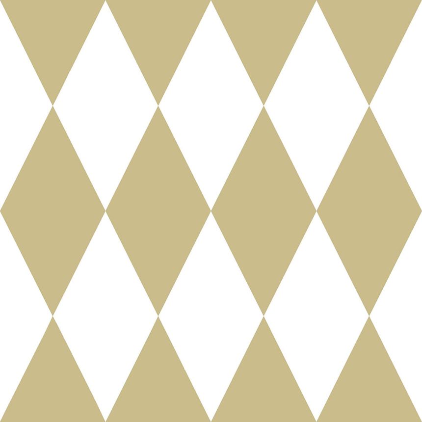 Vliesová tapeta - bílé a zlaté kosočtverce 347669, Precious, Origin