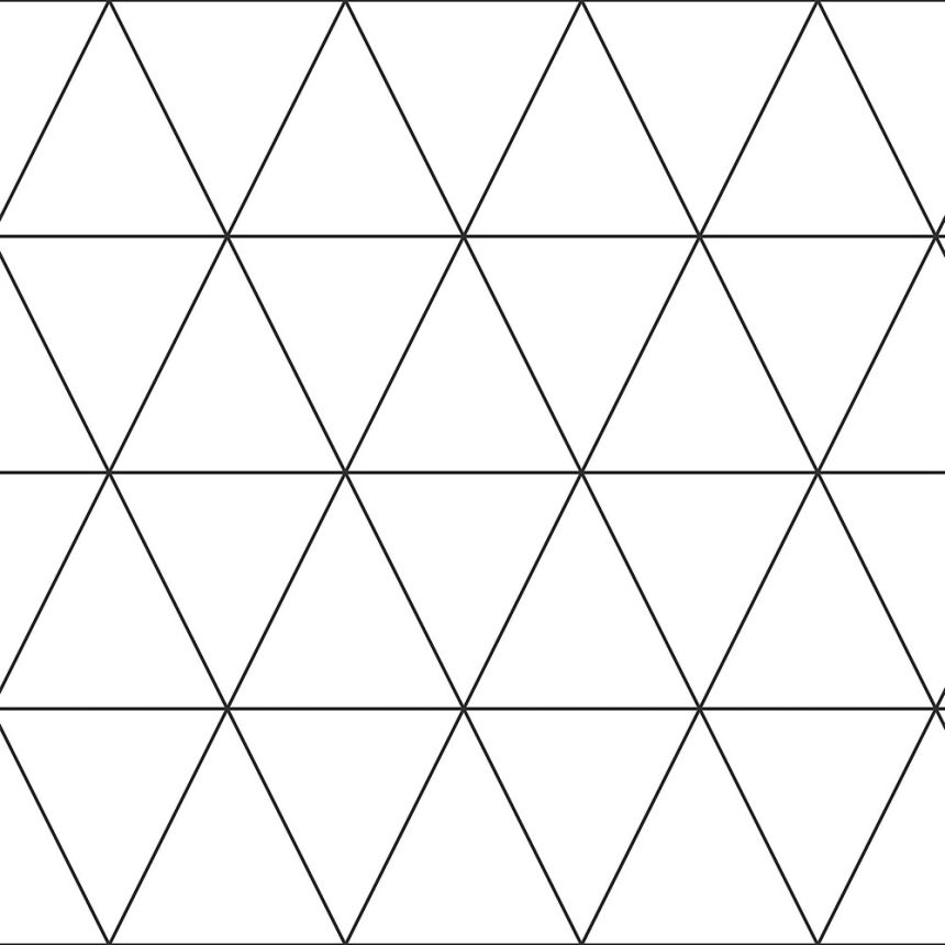 Geometrická vliesová tapeta na zeď - černé obrysy trojúhelníků 347683, Precious, Origin