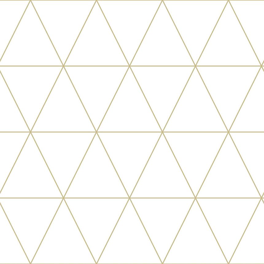 Moderní vliesová designová tapeta na zeď - zlaté obrysy trojúhelníků 347682, City Chic, Precious, Origin
