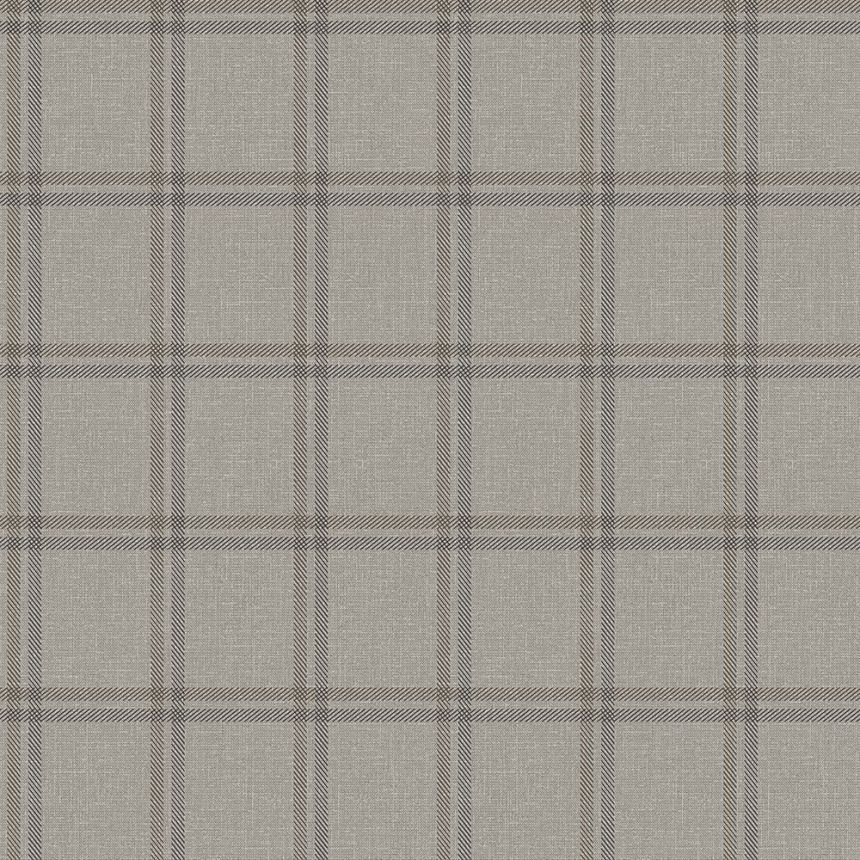 Vliesová tapeta na zed imitace hnědé látky, anglické káro 347624, Natural Fabrics, Origin
