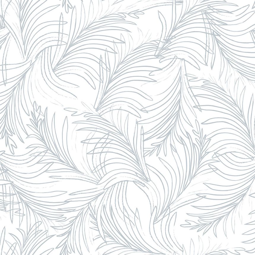 Bílo-modrá vliesová tapeta na zeď, palmové listy 6507-1, Batabasta, Mika, ICH Wallcoverings