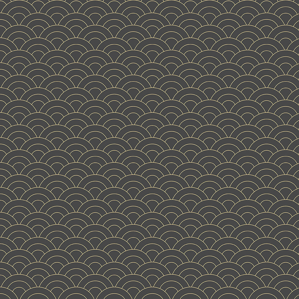 Černo-zlatá vliesová tapeta na zeď, obloukový vzor 6506-4, Batabasta, ICH Wallcoverings