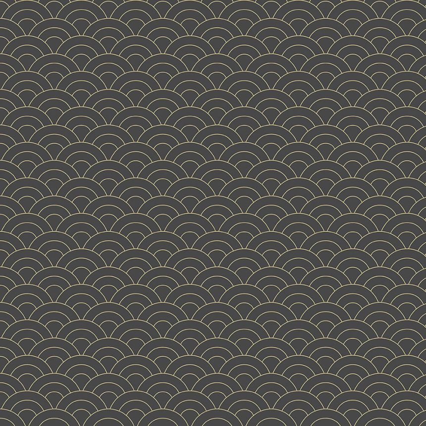 Černo-zlatá vliesová tapeta na zeď, obloukový vzor 6506-4, Batabasta, ICH Wallcoverings