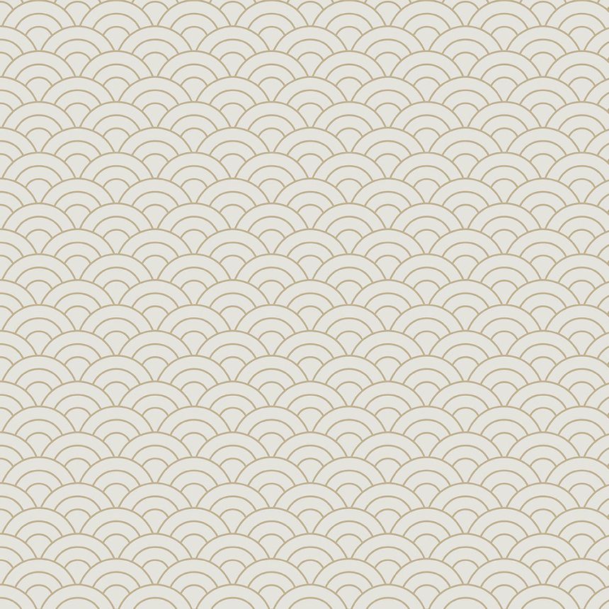 Béžovo-zlatá vliesová tapeta na zeď, obloukový vzor 6506-2, Batabasta, ICH Wallcoverings