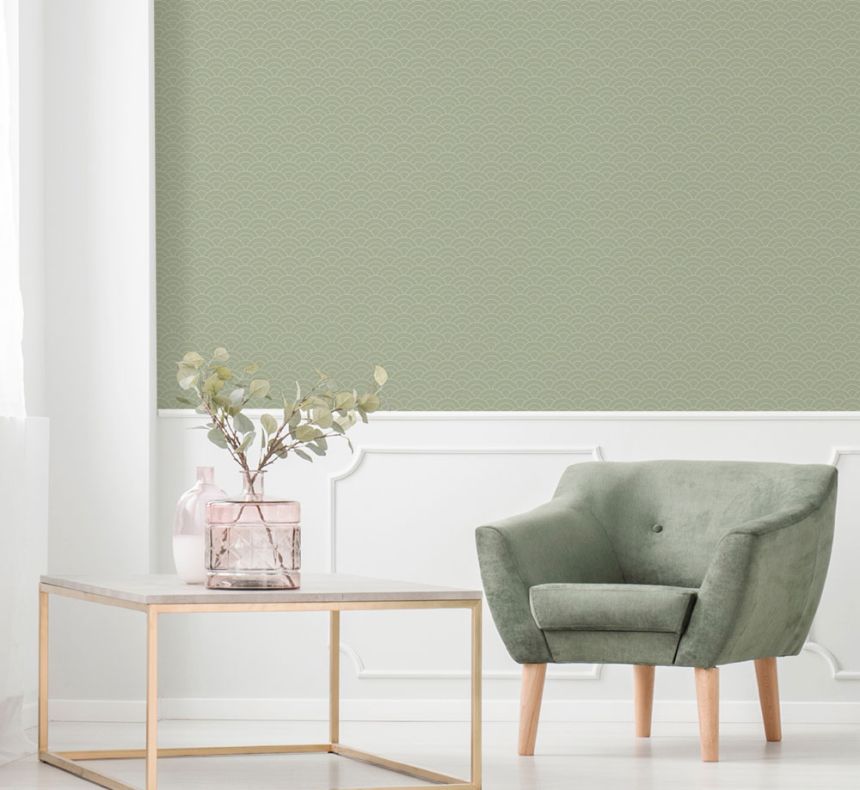 Béžovo-zlatá vliesová tapeta na zeď, obloukový vzor 6506-2, Batabasta, ICH Wallcoverings