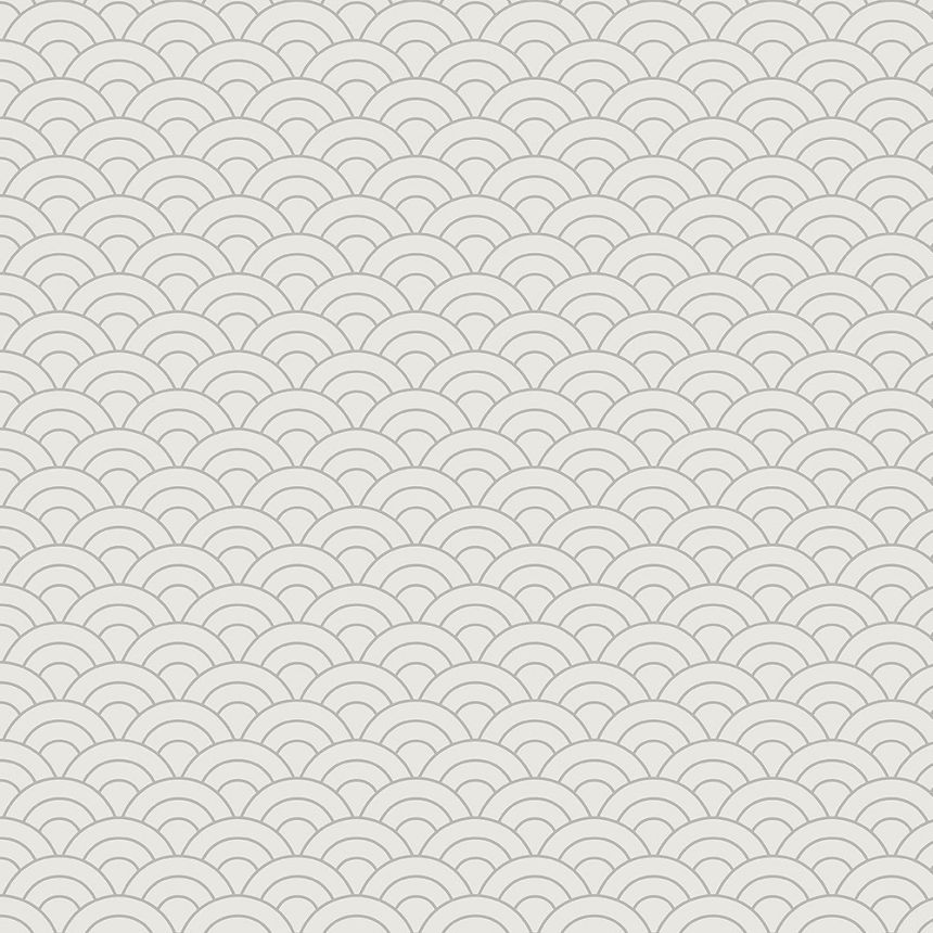 Šedá vliesová tapeta na zeď, obloukový vzor 6506-1, Batabasta, ICH Wallcoverings