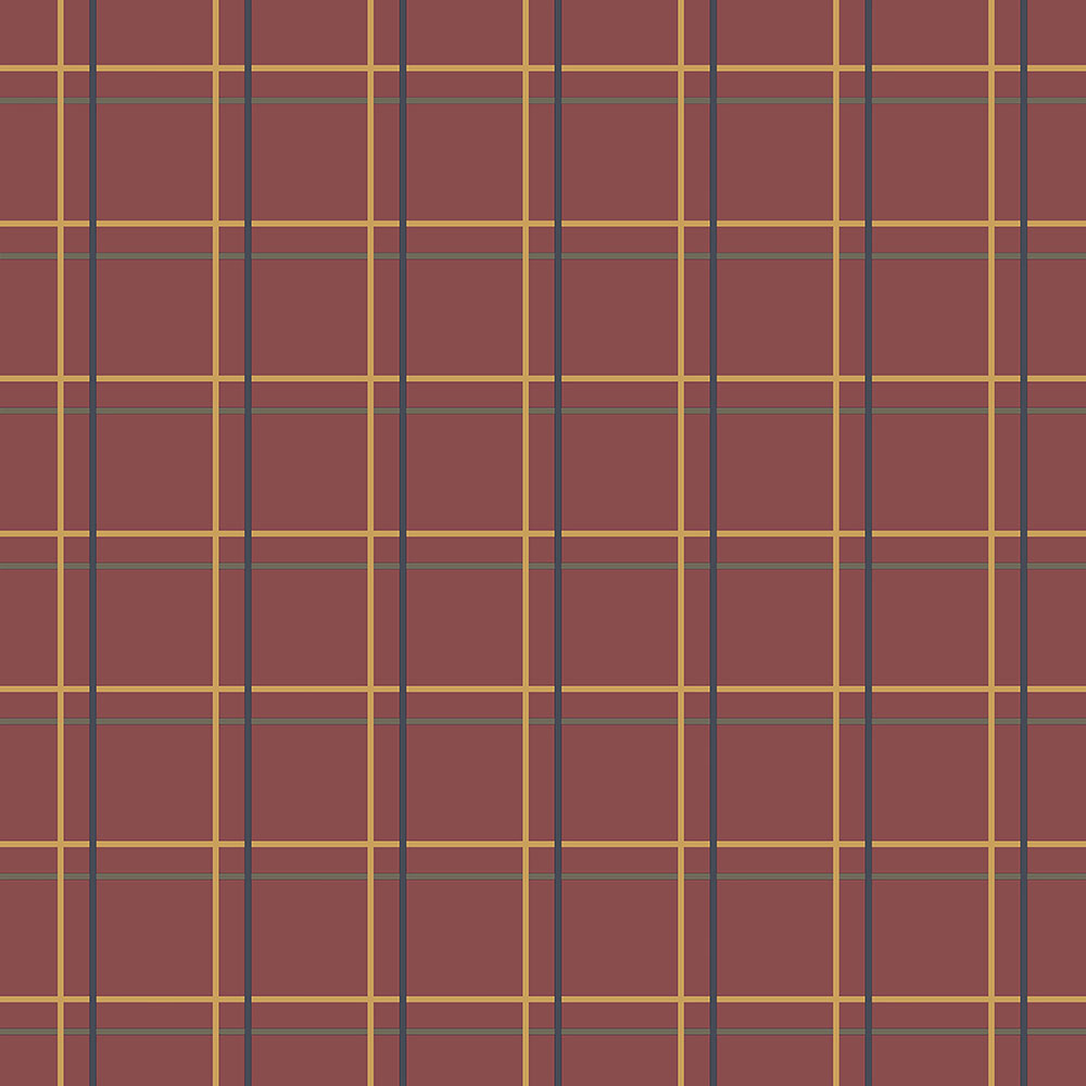 Červená geometrická vliesová tapeta, tartan 6505-4, Batabasta, ICH Wallcoverings