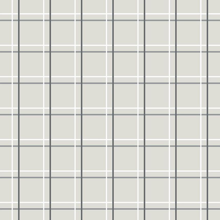 Šedá geometrická vliesová tapeta, tartan 6505-2, Batabasta, ICH Wallcoverings