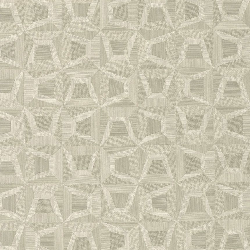 Béžová vliesová geometrická tapeta na zeď s vinylovým povrchem 31904, Textilia, Limonta