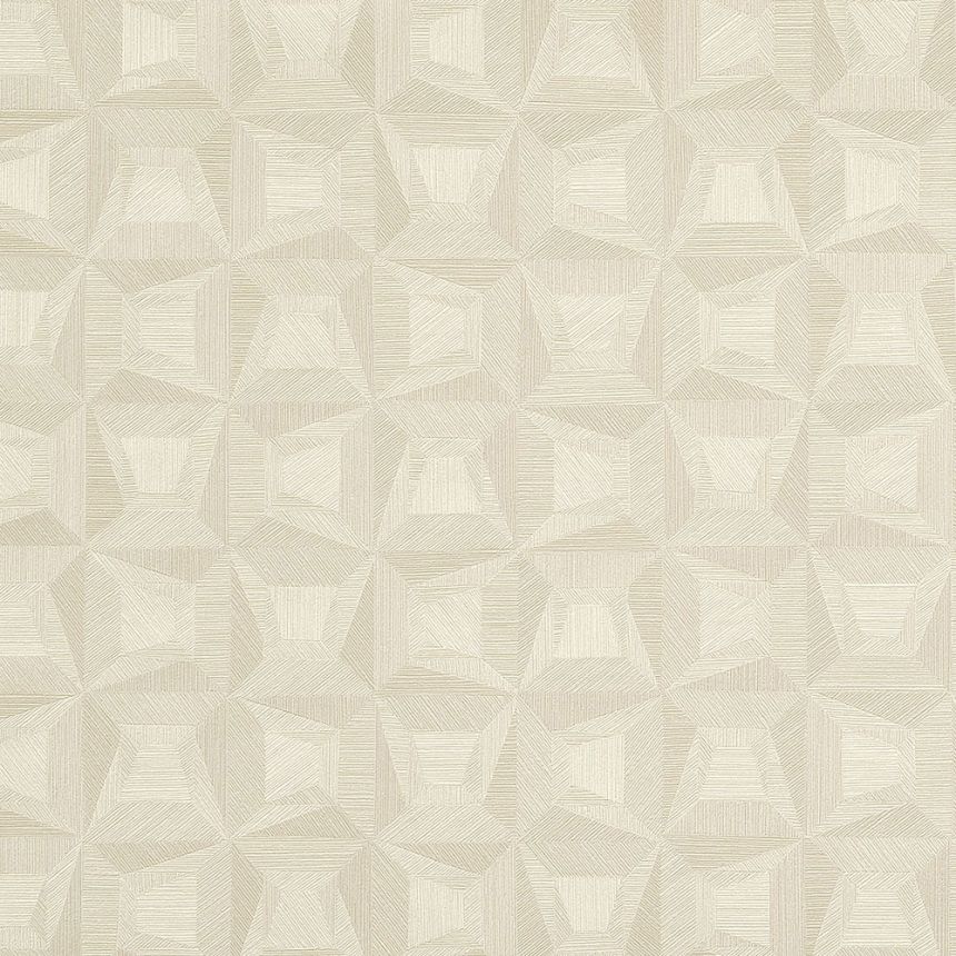 Bílá vliesová geometrická tapeta na zeď s vinylovým povrchem 31902, Textilia, Limonta