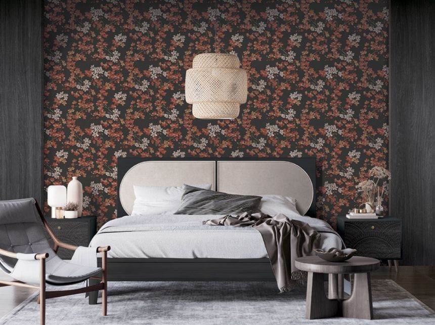 Luxusní modrá vliesová tapeta na zeď květiny GR322206, Grace, Design ID