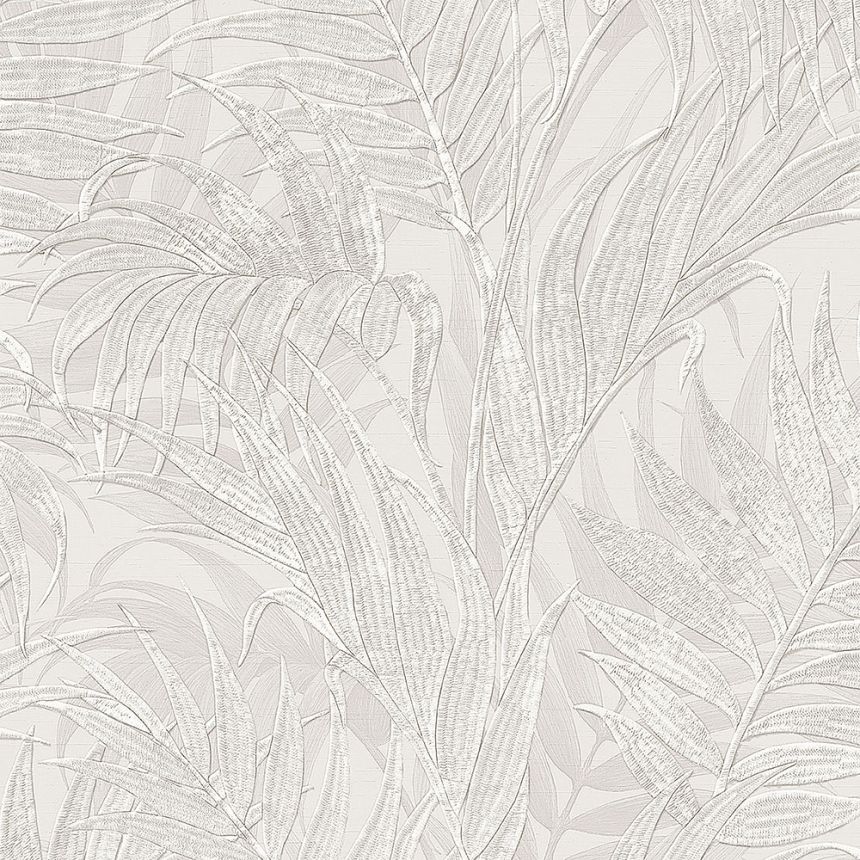 Luxusní krémová vliesová tapeta, palmové listy GR322101, Grace, Design ID