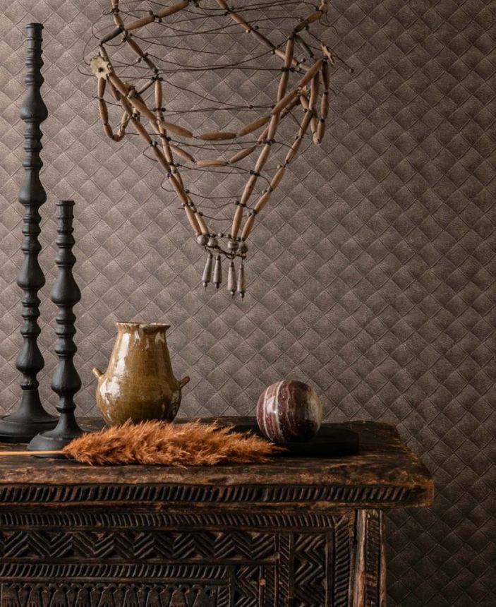 Vliesová hnědá tapeta na zeď imitace kůže TA25072 Tahiti, Decoprint