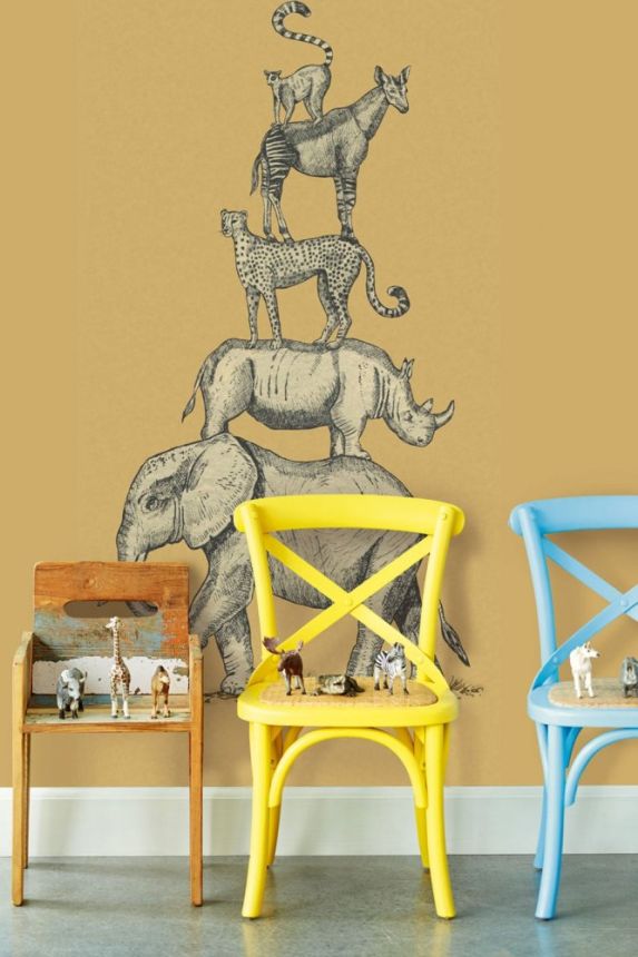 Dětská obrazová vliesová tapeta 399113, Safari Stack, 139,5 x 280 cm, Mini Me, Eijffinger