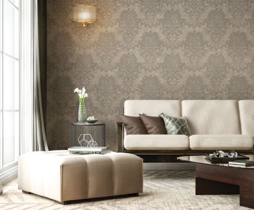 Luxusní hnědá vliesová tapeta ornamenty M13019, Murella Italia, Zambaiti Parati