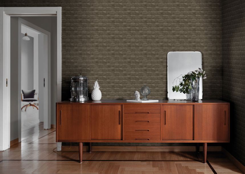 Luxusní vliesová tapeta na zeď imitace tmavě šedé kůže 64808, Materea, Limonta